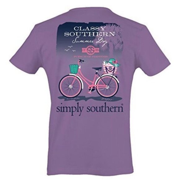 Simply Southern | Purple "Classy Southern Summer Day" Short Sleeve | Size Large - Picture 1 of 8
